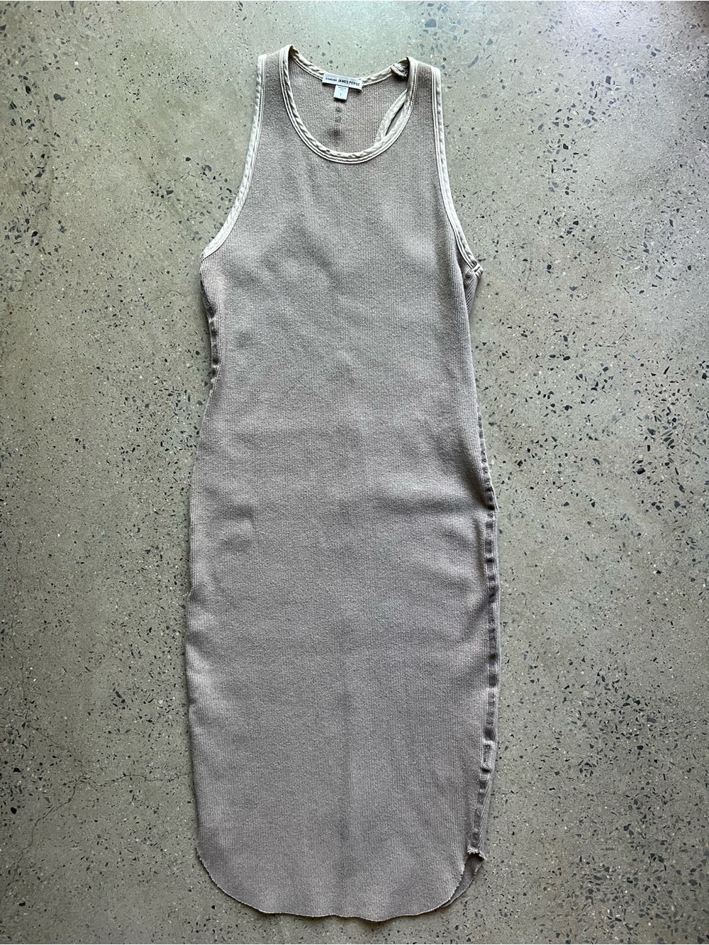 James Perse Silk Trim Ribbed Tank Dress - Like New - Picture 4 of 11